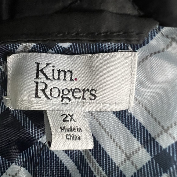 NEW! Kim Rogers Black Quilted Vest Women's XXL 2X Lightweight Puffer Zip Front - Picture 7 of 9